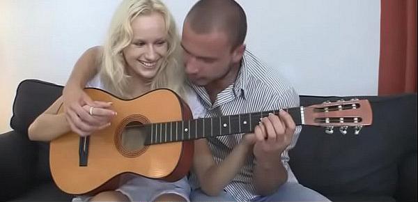  He seduces shaved pussy blonde girl